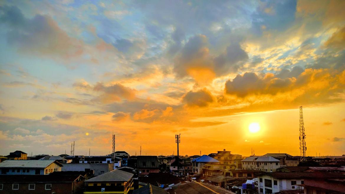 Sunset in Lagos, Nigeria. 